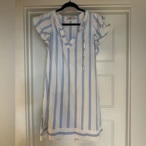 Vineyard Vines Harbor Blue and White Flutter Sleeve Sundress